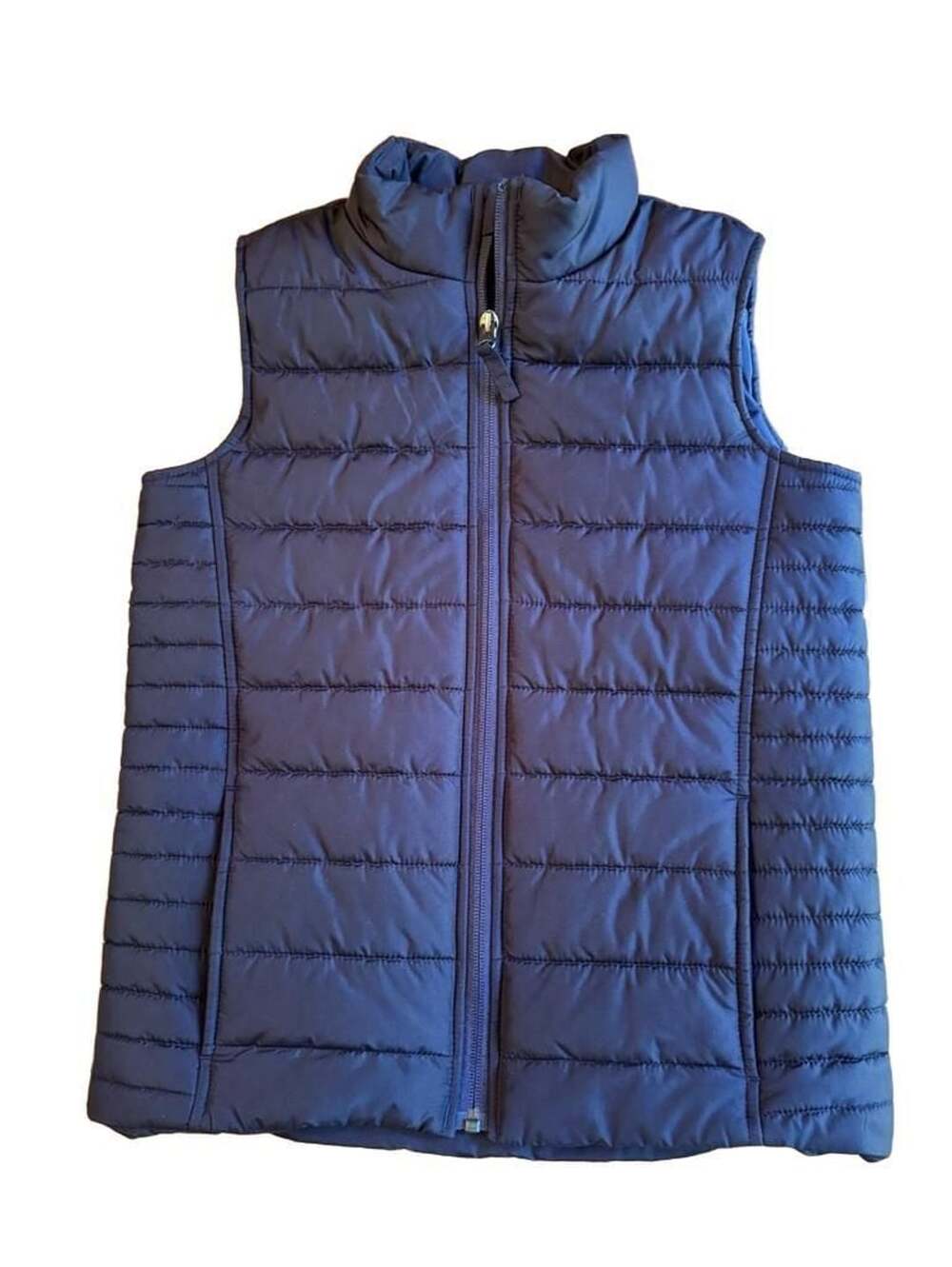Lands End Down Vest youth small 8 Black Full Zip Puffer Casual h1443